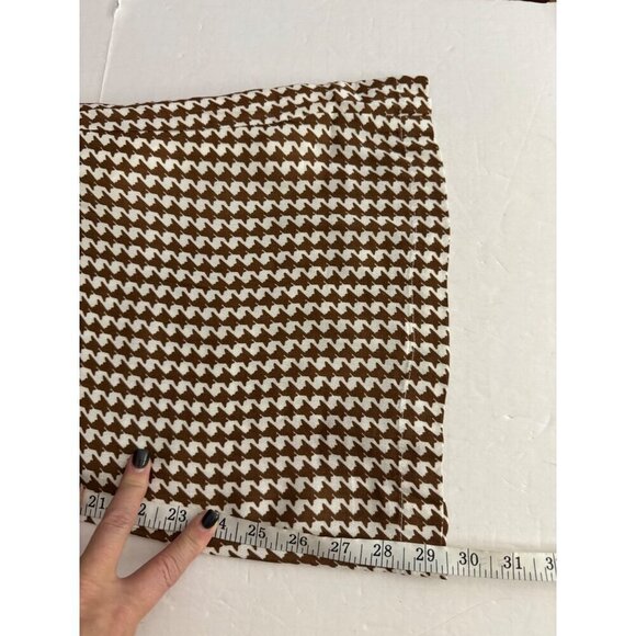 Charlie Day NEW Lola Pants Houndstooth Brown Cream Flare Leg Pull On Women Sz 4 - Picture 11 of 14